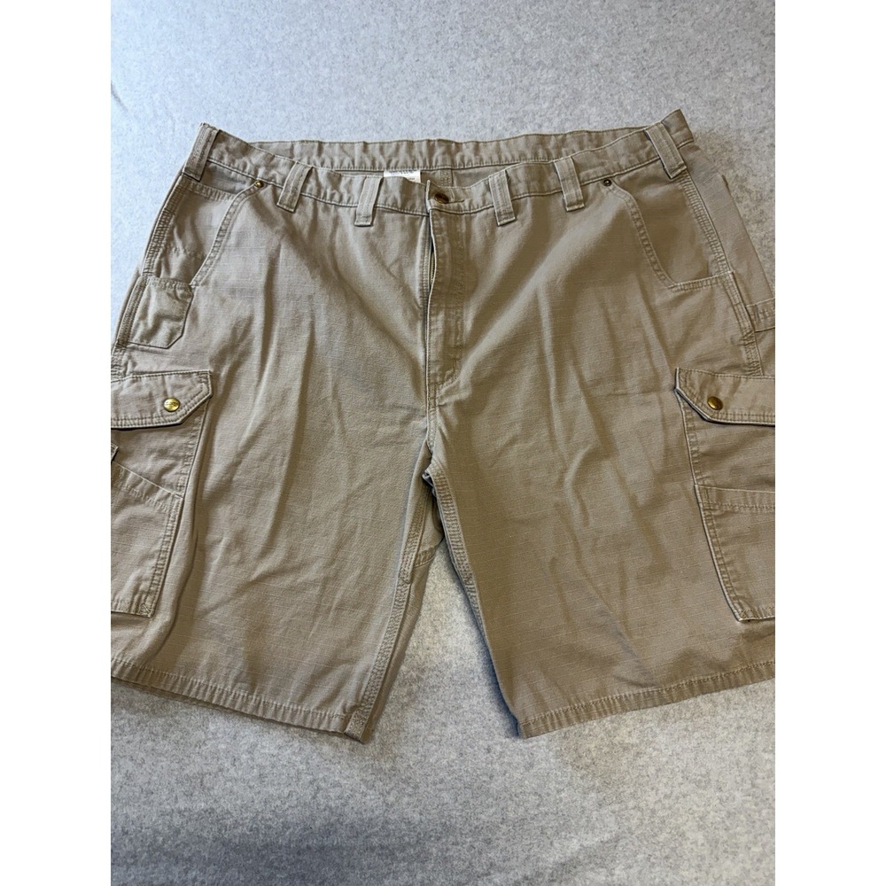 Carhartt Men Beige Khaki Relaxed Fit Pockets Cotton Cargo Shorts Pockets Size 46